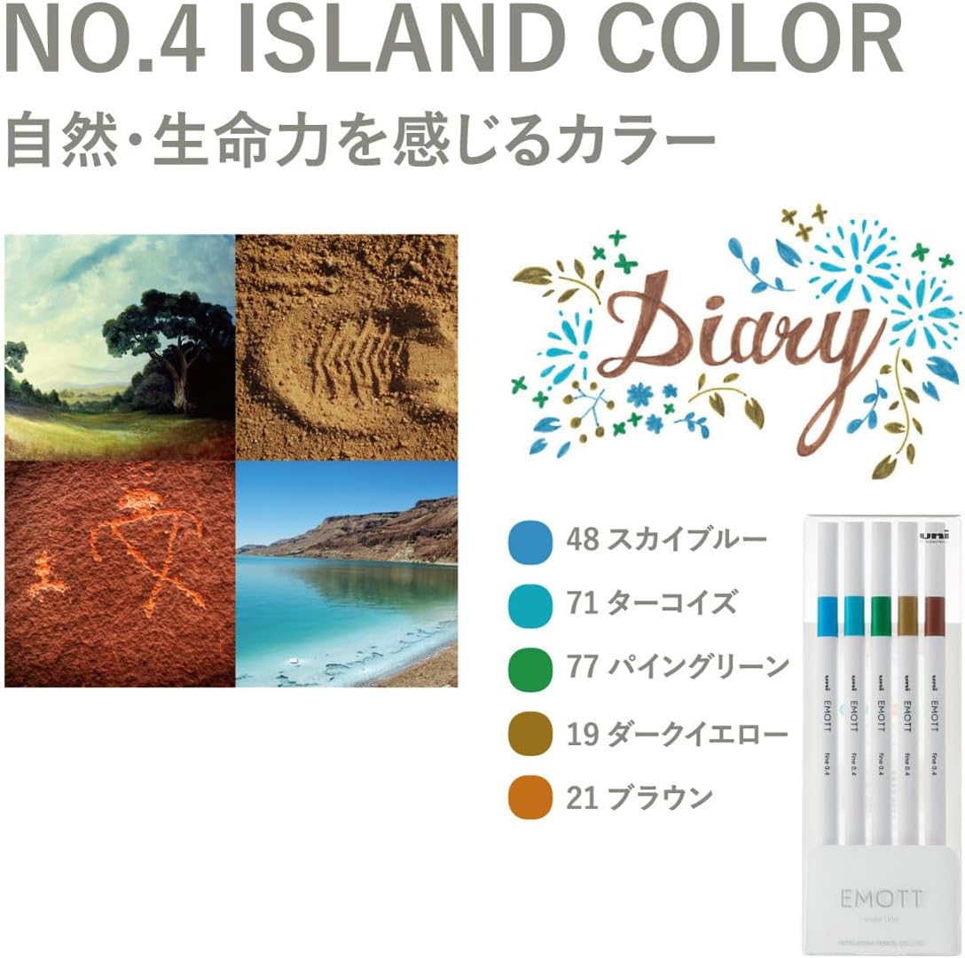 Uniball Emott Fineliner Pen 5 Pack Island, Office Supplies, School Supplies, Artist Supplies, Pens, Ballpoint Pen, Colored Pens, Gel Pens, Fine Point, Smooth Writing Pens