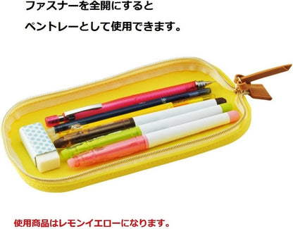 Lihit Lab A7731-5 Bloomin Tray, Pen Case, L, Lemon Yellow