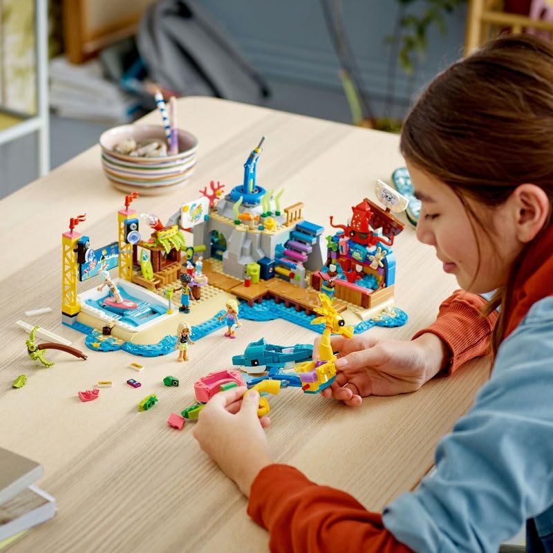 LEGO 41737 Friends Beach Amusement Park, Toy Fair with Technic Movement Elements, Animal Figures, Carousel and Wave Machine, Gift Idea