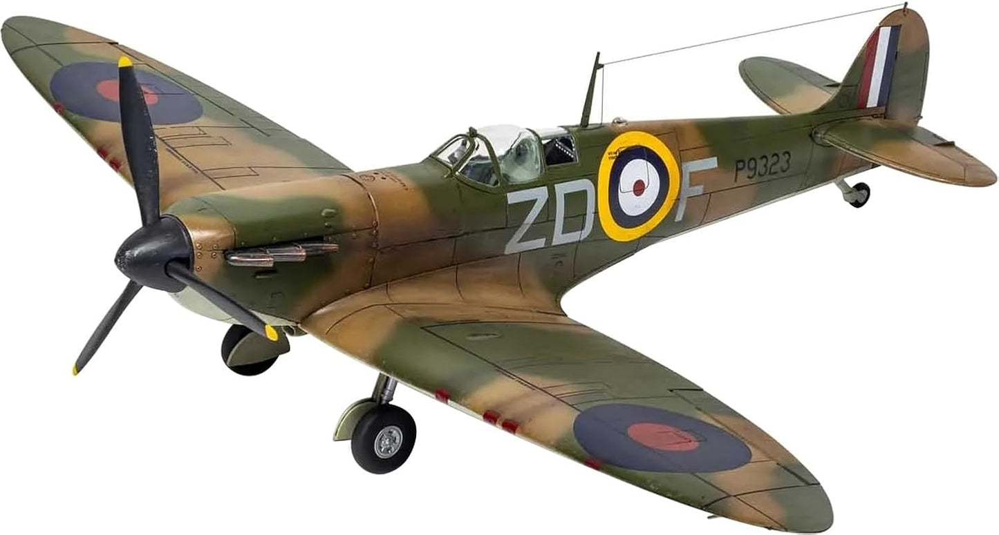 Airfix Model Airplane Kit Gift Set - A05126A Supermarine Spitfire Mk.Ia, Plastic Plane Model Kits for Adults & Kids 8+, Skill Level 3, 1:48 Scale WW2 Military Aircraft Models Gifts