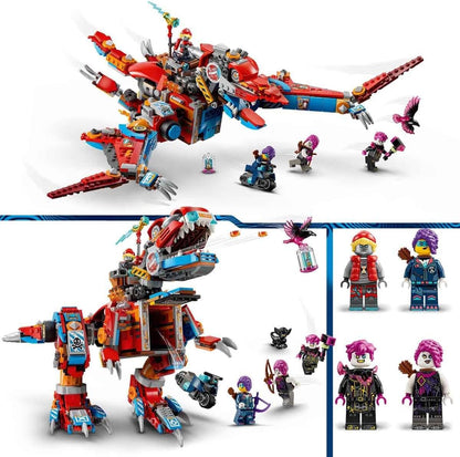 LEGO DREAMZzz Dinosaur Robot C-Rex Cooper Pterodactyl Rebuildable Toy, Articulated T. Rex Figure and 4 Minifigures, Gift for Boys and Girls Ages 9 and Up 71484