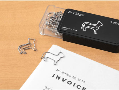 Midori D-clips Cat Paper Clips (Pack of 20) 43387-006