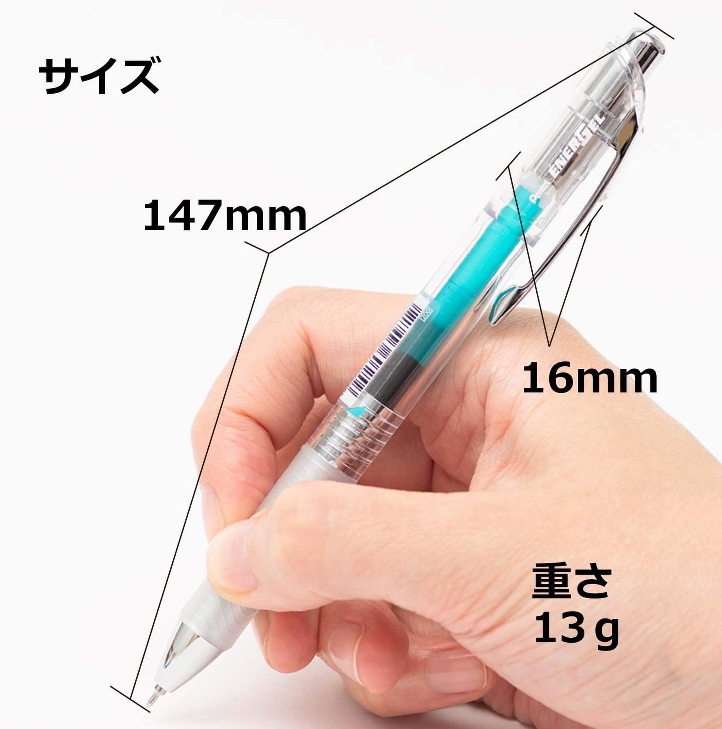 Pentel XBLN75TL-S3 EnerGel Ballpoint Pen - 0.5mm, Turquoise Blue