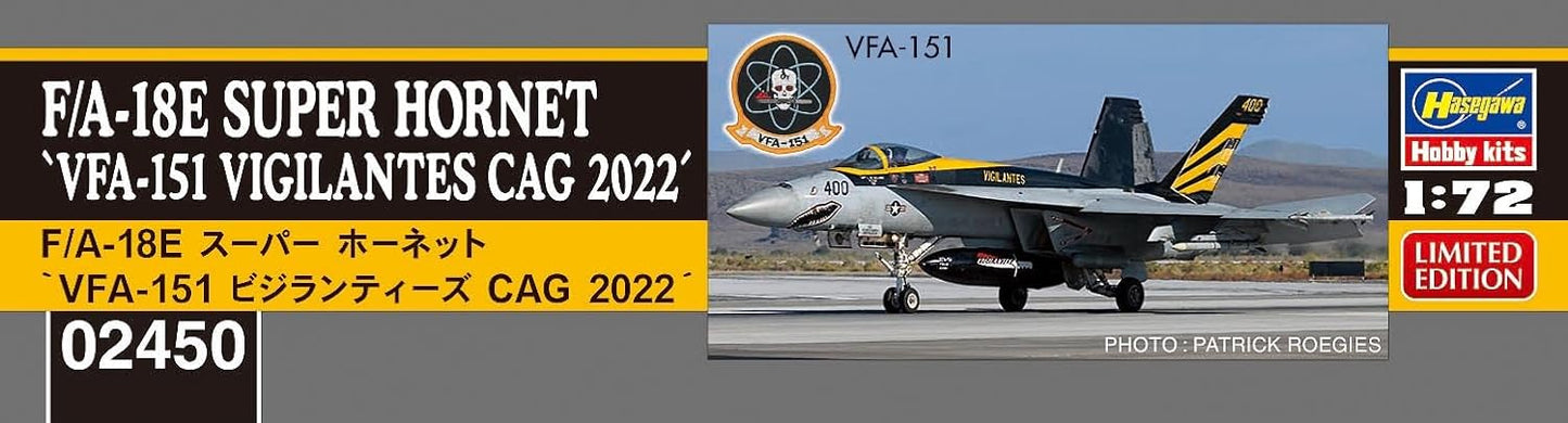 Hasegawa 02450 1/72 US Navy F/A-18E Super Hornet VFA-151 Vigilantes CAG 2022 Plastic Model