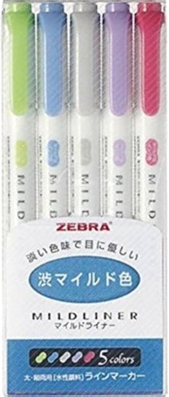 ZEBRA MILD Liner Double Sided Highlighter Noble Color 5 Set (WKT7-5C-NC) 2 Set