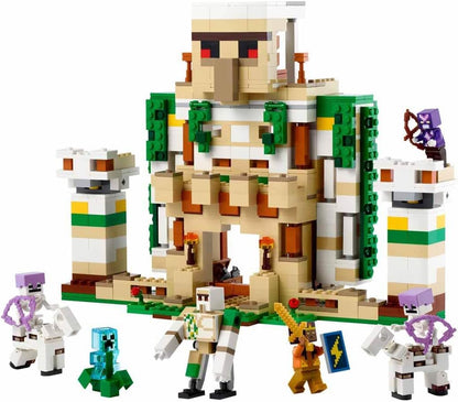 Lego 21250 Minecraft The Iron Golem Fortress, Buildable Castle Toy, Convertible into a Large Figure, with 7 Figures Including Crystal Knight, Skeleton Rider and A Loaded Creeper