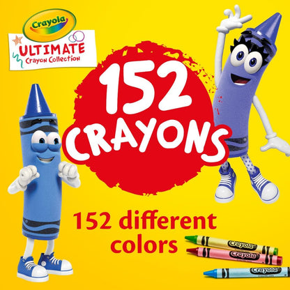 Crayola Ultimate Crayon Box Collection (152ct), Bulk Kids Crayon Caddy, Classic & Glitter Colors, Coloring Book Supplies, Gift for Kids