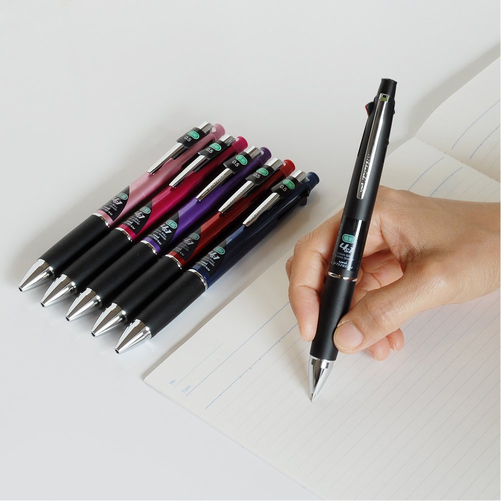 Uni Jetstream Multi Function Pen, 4 Color Ballpoint Pen,Light Pink Barrel (MSXE510005.51)