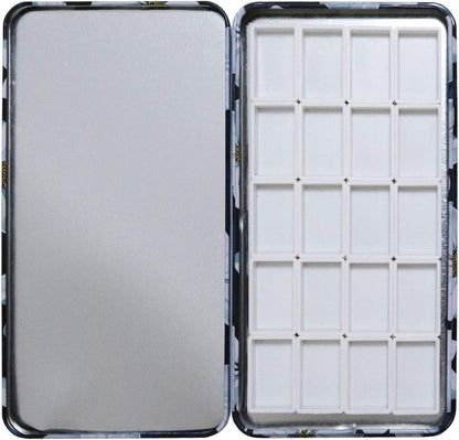 FCLUB Empty Watercolor Palette, 20 Wells with Magnetic Strips and Lightweight, Metal Watercolor Palette, Paint Holder, Paint Palette, Paint Tray Palettes, Painting Palette