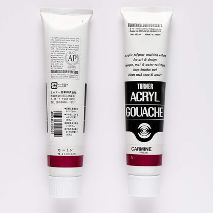 Turner Colour Works Acryl Gouache Artist Acrylic Paint - Single 100 ml Tube - Carmine