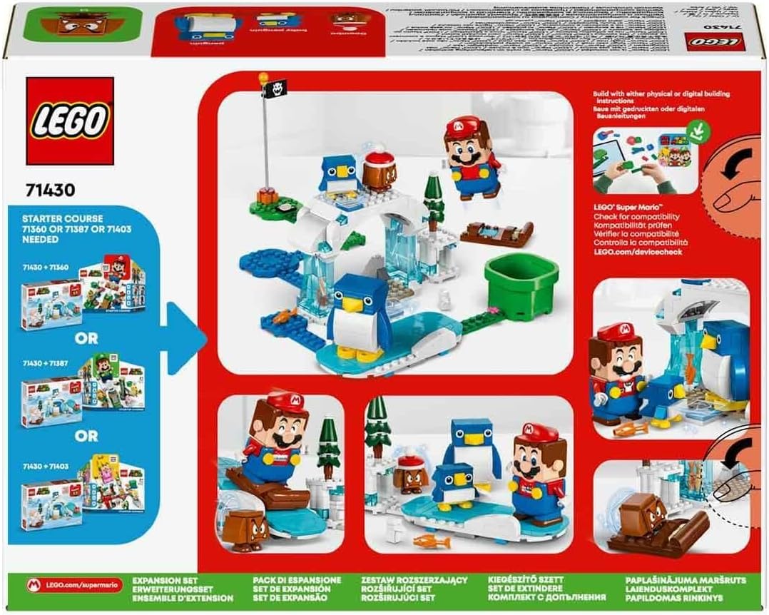 LEGO Super Mario Expansion Set: Penguin Family Snow Adventure with Goomba Figure and Penguin Interactive Toy, Gift for Boys, Girls, Gamers Ages 7 and Up 71430