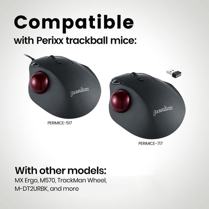 Perixx Peripro-303GR Small Trackball, 1.34 Inches Replacement Ball for Perimice and M570, Glossy Red (18021)