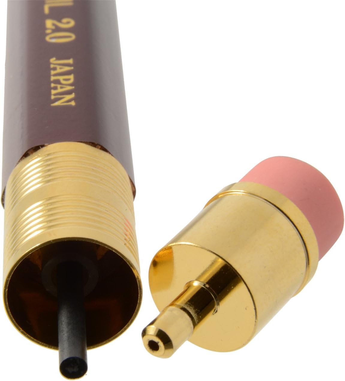 OHTO Mechanical Pencil Wood Sharp with Eraser 2.0, 2.0mm, Burgundy Body (APS-680E-Enji)