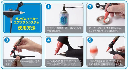 GSI Creos Gundam Marker Airbrush System Tools,Black, 0.5 Liters