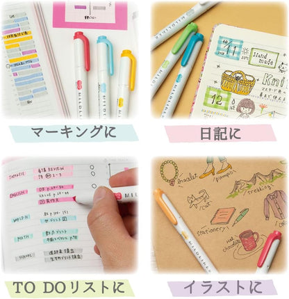 ZEBRA Highlighter Mildliner, 5 Bright Color Set (WKT7-5C-HC)