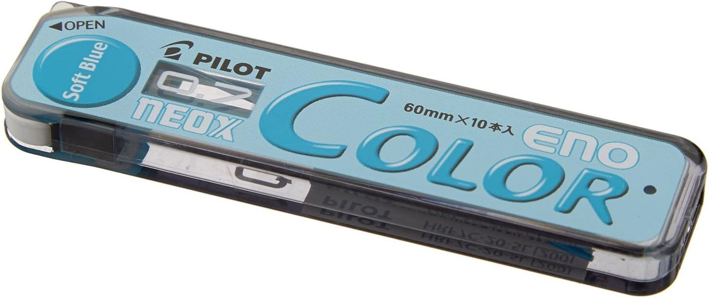 PILOT Color Mechanical Pencil Lead Eno, 0.7mm, Soft Blue, 10 Leads (HRF7C-20-SL)