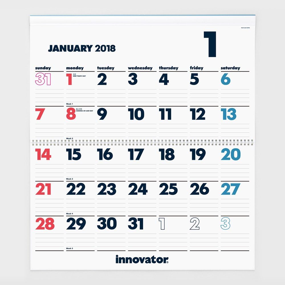Innovator 2018 Calendar Wall Hanging Large 30109006
