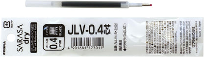ZEBRA Refill for SARASA Dry (Gel Ink Ballpoint Pen) JLV-0.4 [Black] (Japan Import)