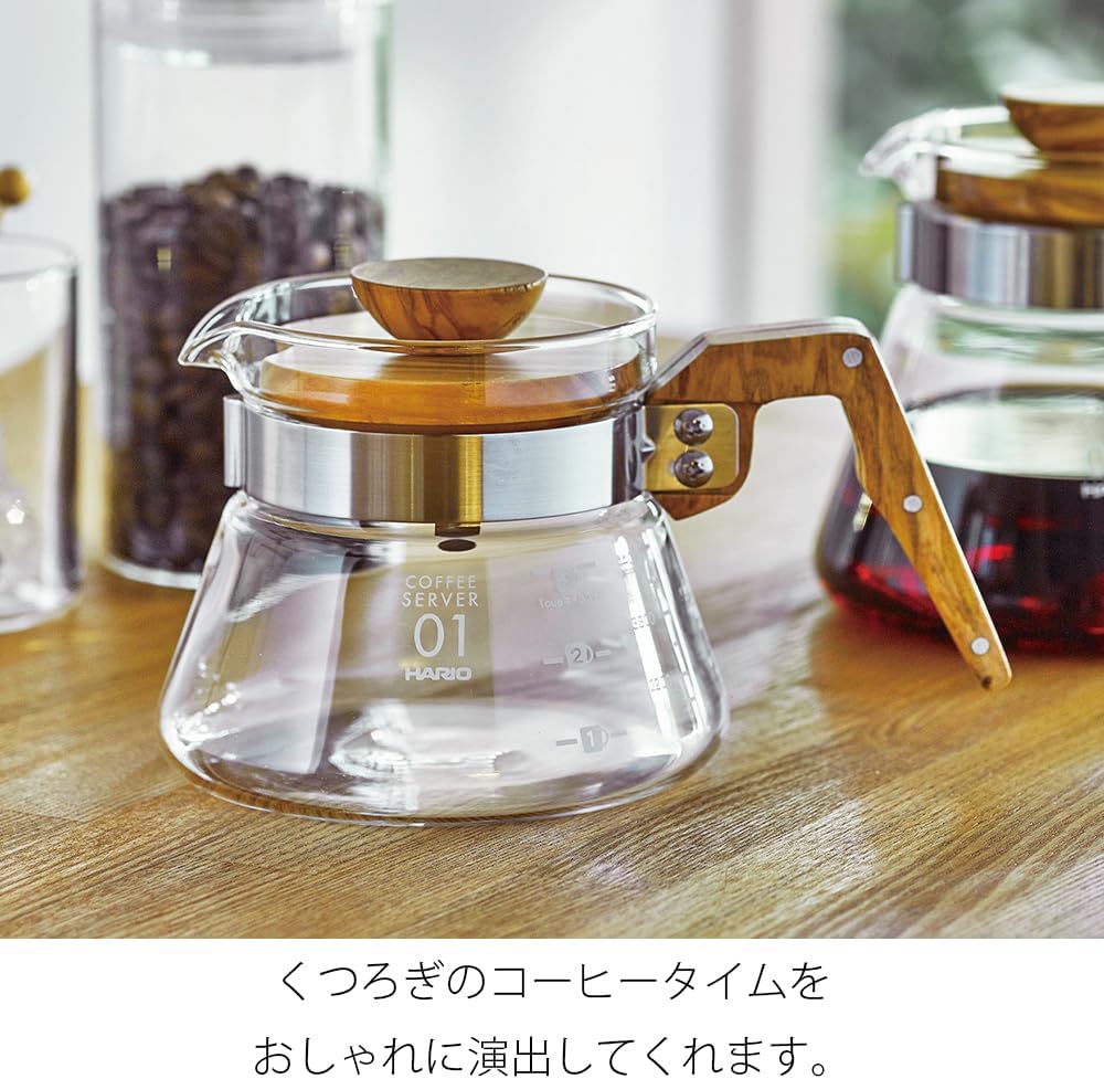 Hario V60 Olive Wood Coffee Server, 400ml