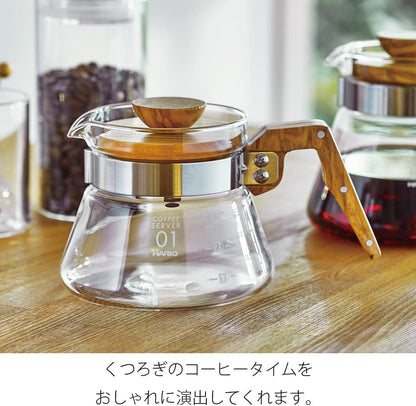 Hario V60 Olive Wood Coffee Server, 400ml