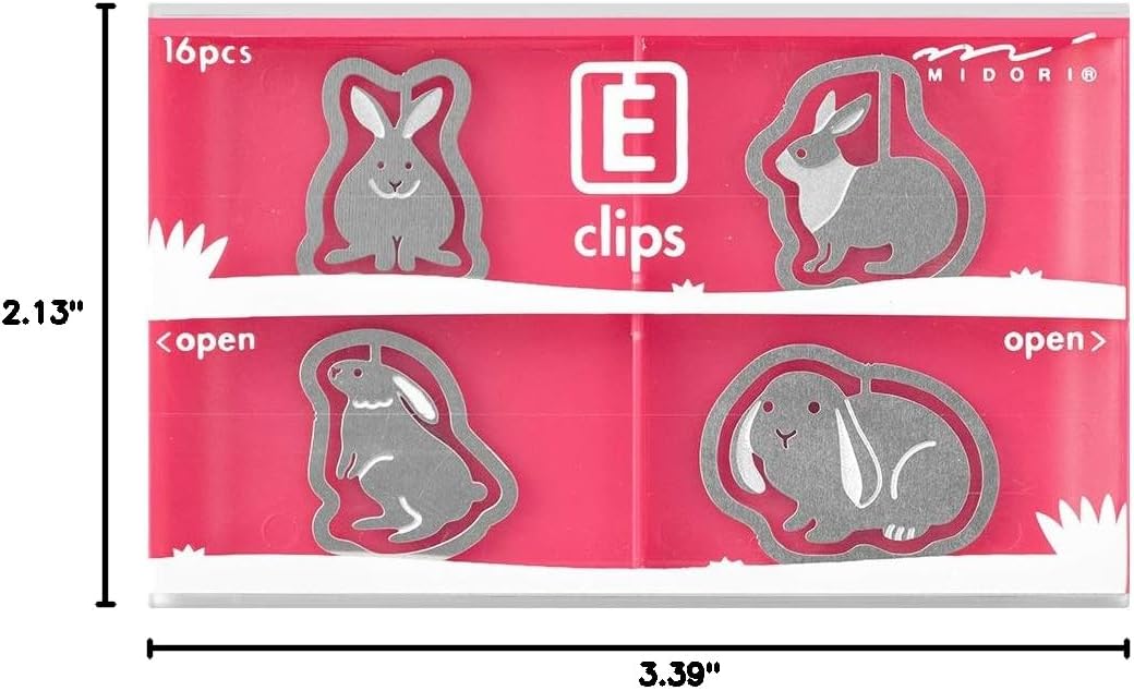 Midori Clip Etched Clips Rabbit Pattern 43358006
