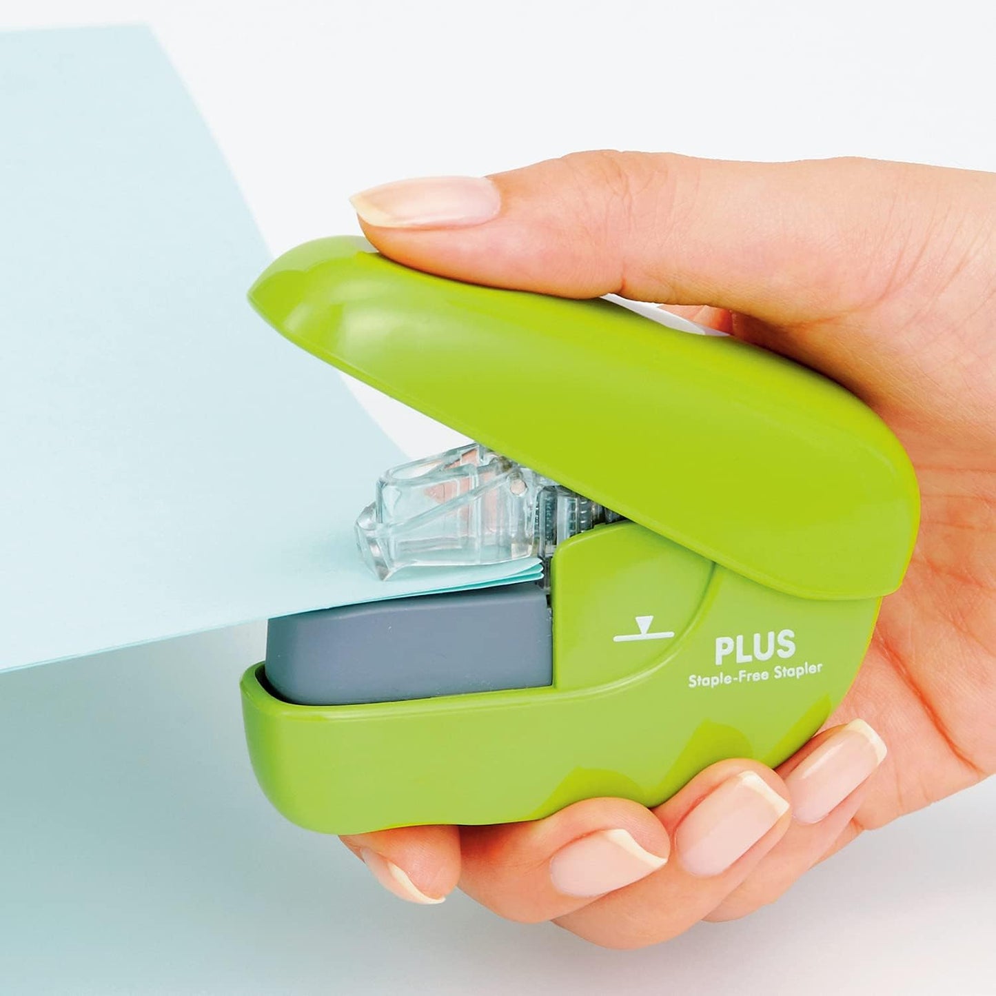 Plus SL-106NB 31-123 Needleless Stapler Paper Clinch Green