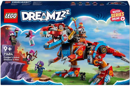 LEGO DREAMZzz Dinosaur Robot C-Rex Cooper Pterodactyl Rebuildable Toy, Articulated T. Rex Figure and 4 Minifigures, Gift for Boys and Girls Ages 9 and Up 71484