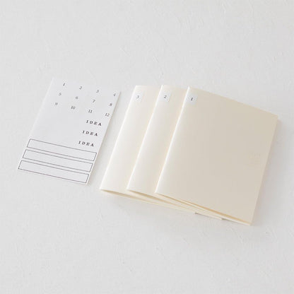 DESIGNPHIL Midori 15206006 Notebook, MD Notebook, Light, Unruled, 3 Books