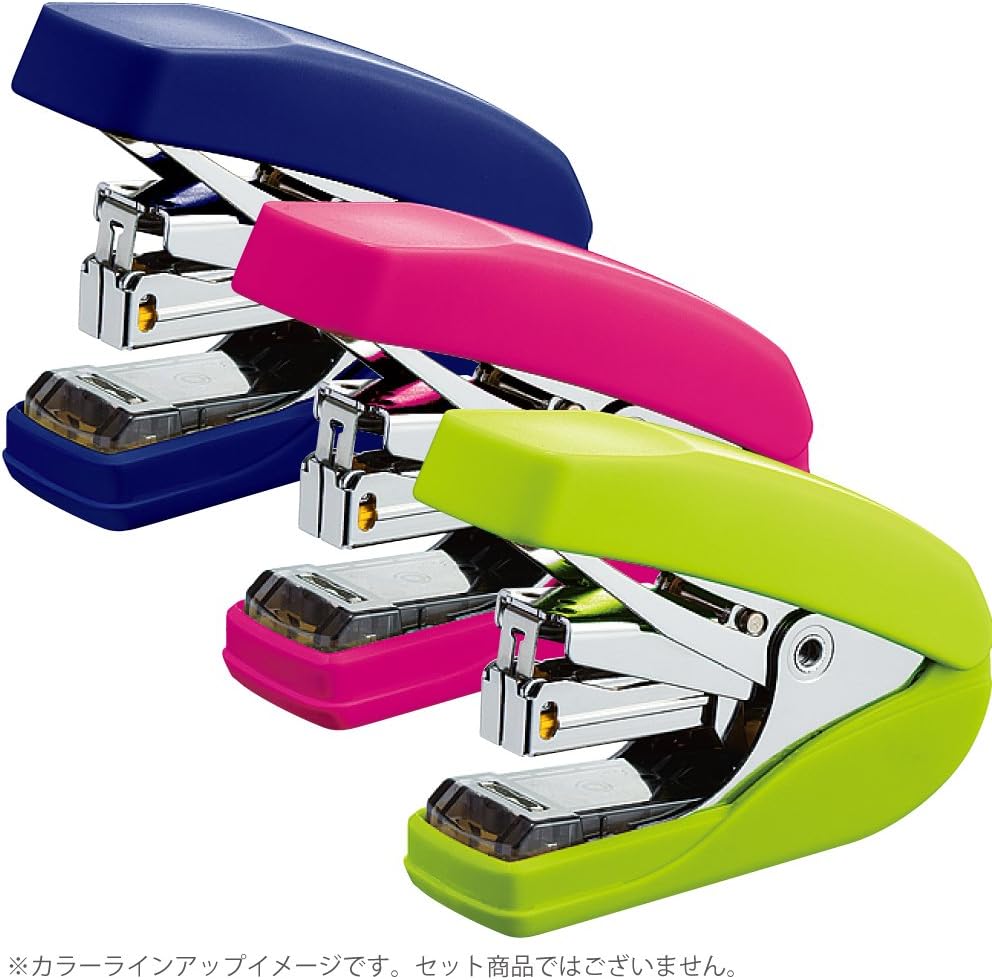 Kokuyo Power Latch Kiss Stapler, Racchikisu, Flat Type, No. 10 Staple, Binding Up to 32 Sheets, Yellow Green, Japan Import (SL-MF55-02YG)