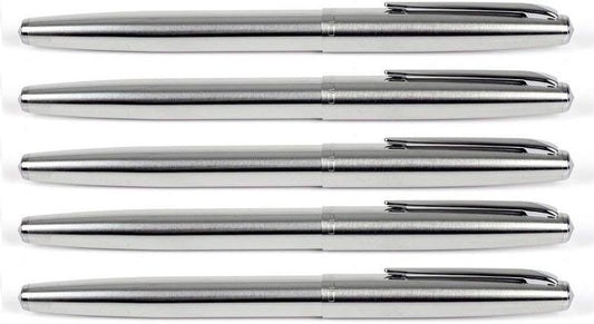 Gullor 5 PCS Stainless Steel EF Nib Classic Fountain Pens Set with Ink Converters, main image