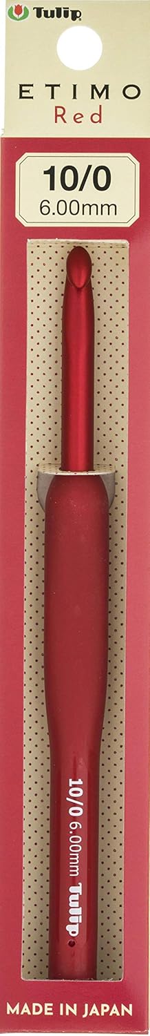 Crochet, ETIMO Red Crochet with Cushion Grip, No. 10/0, Tulip Tulip