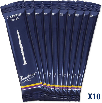 Vandoren CR1035 Bb Clarinet Traditional Reeds Strength 3.5; Box of 10