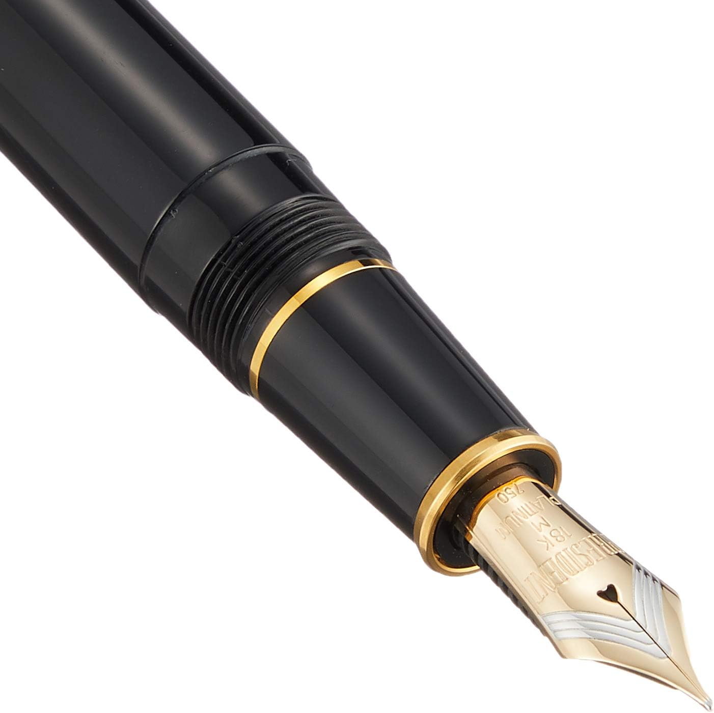 PLATINUM Fountain Pen President #1 Black and Gold- PTB20000P-Nib: M, detail image