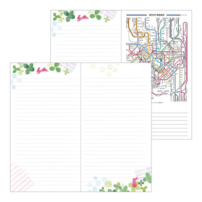 Midori Pocket Diary Notebook, 2024, Slim, Monthly Cat Pattern, Starts October (country time floral pattern)