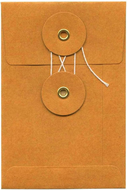 Midori 85676006 Kraft Envelopes, S, Vertical, With String, Orange, Pack of 8