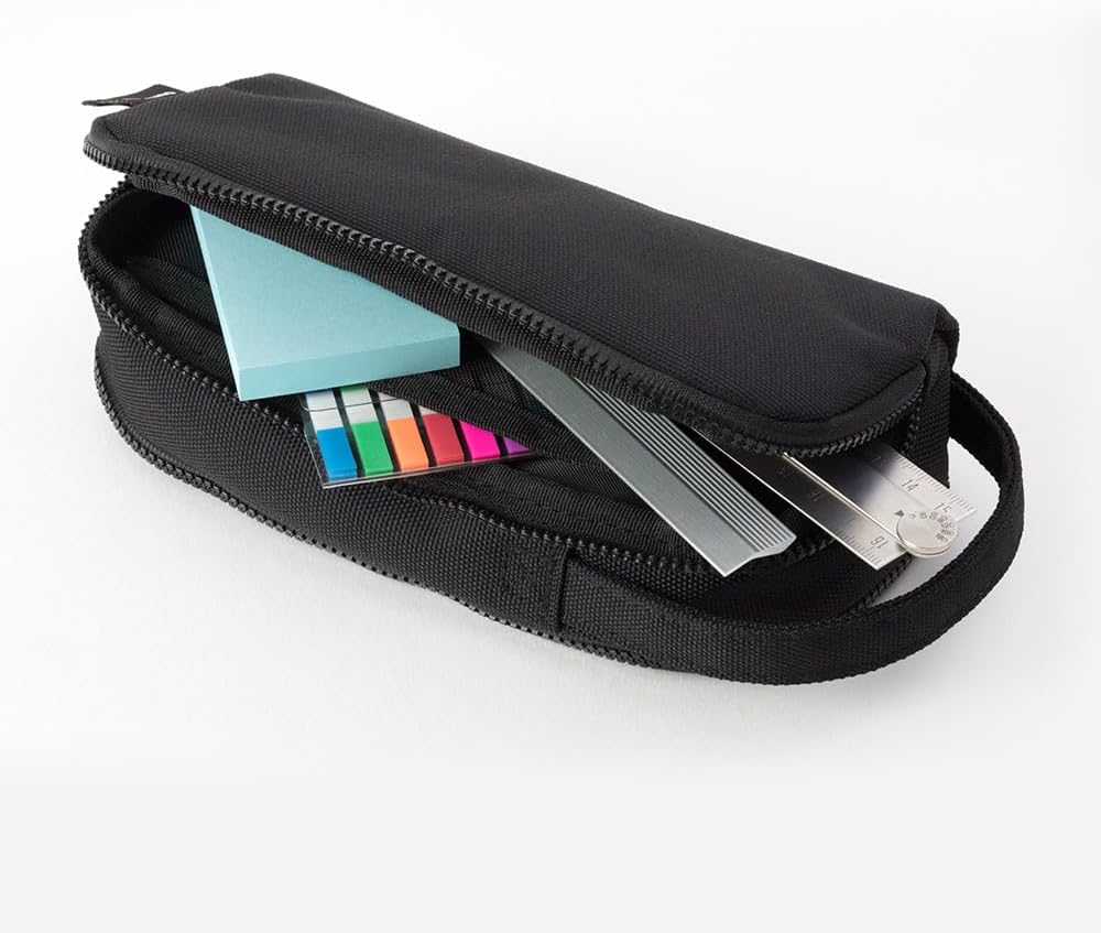 Midori 41784006 Pen Case, 2-Way Pouch, Pen Pouch, Cordura, Black
