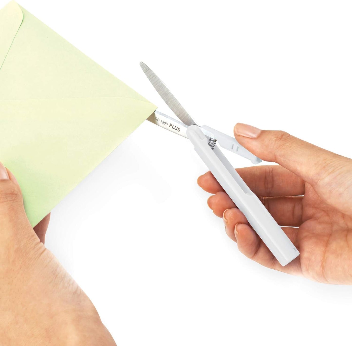 Plus Pen Style Compact Twiggy Scissors with Cover, White (34609)