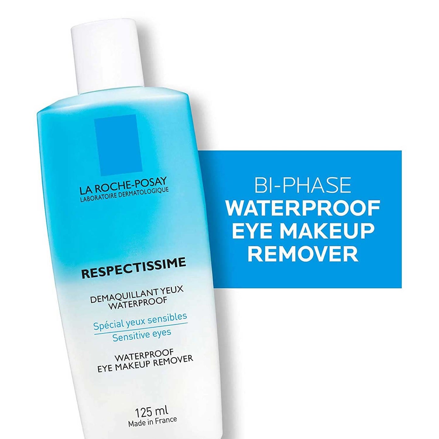 La Roche-Posay Respectissime Waterproof Eye Makeup Remover, Won't Irritate Sensitive Skin, Fragrance Free, 4.2 Fl Oz