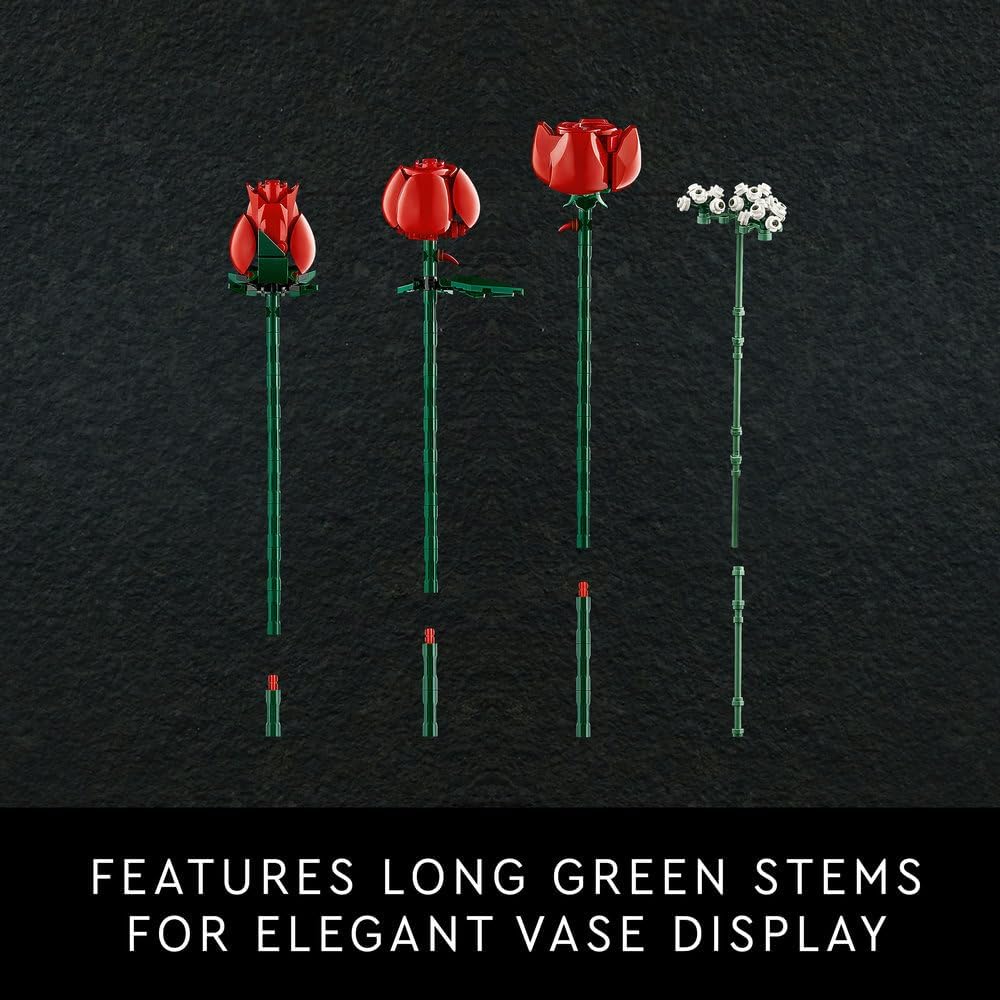 Lego 10328 Icons Rosenstrau, 12 Rosen, 4 Zweige Schleierkraut