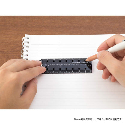 DESIGNPHIL 42272006 Midori Multi Ruler, 6.3 inches (16 cm), Black