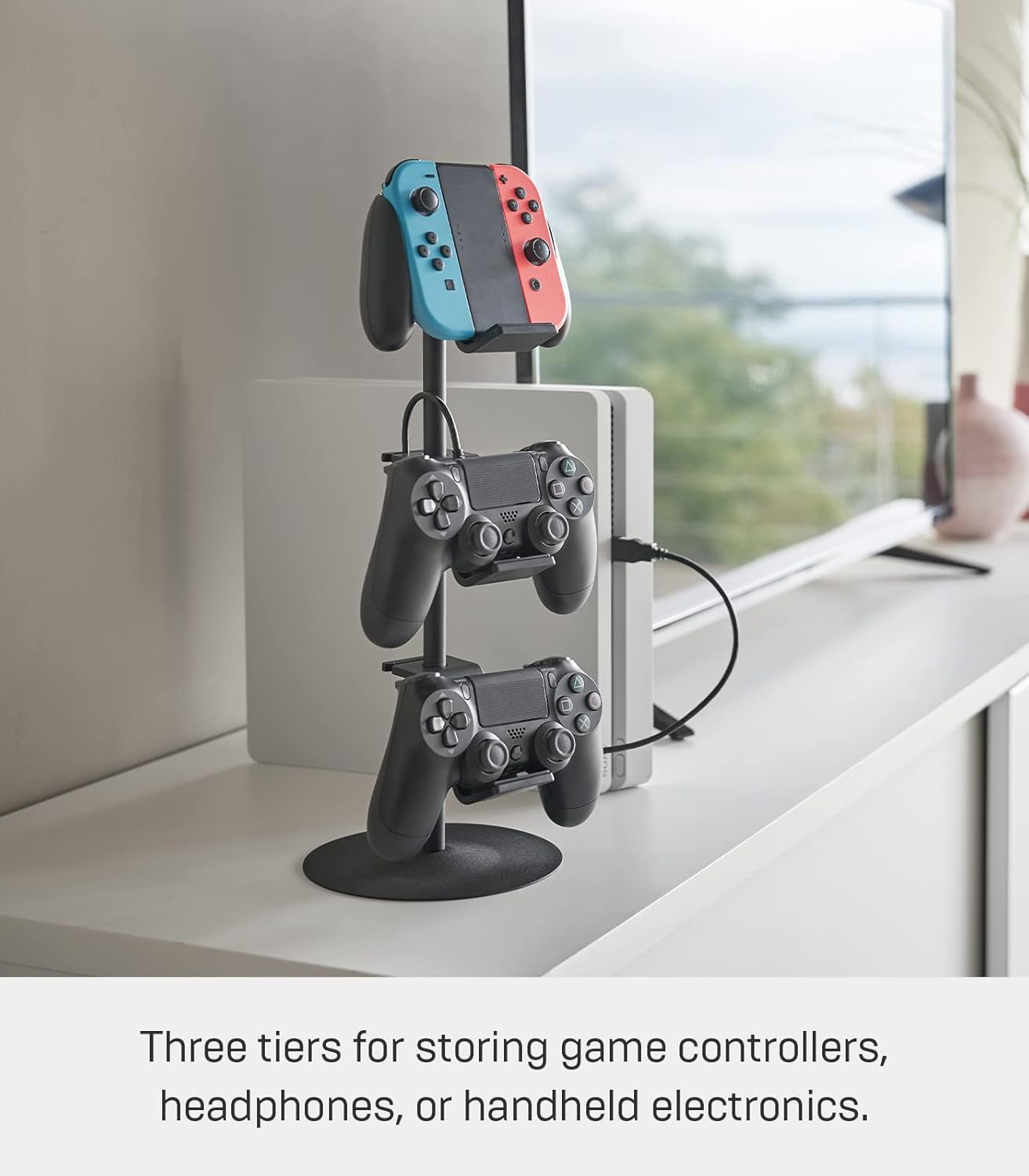 Yamazaki 5089 SMART Controller-Halterung, schwarz, Stahl/ABS Harz/Silikon, Minimalistisches Design