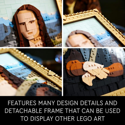 LEGO Art Mona Lisa Set for Adults, Painting by Leonardo da Vinci Hanging Creative Activity for Men and Women, Gift for Art Lovers, Italian Renaissance Art 31213