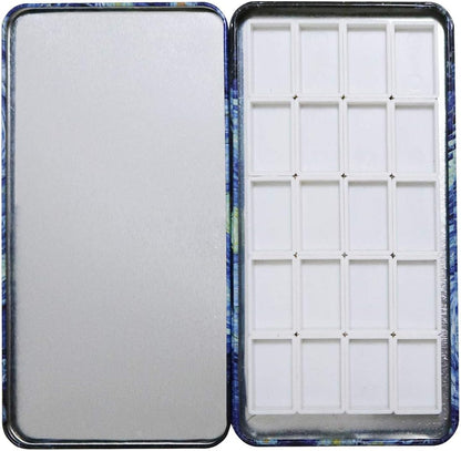 FCLUB Watercolor Tins Palette Paint Case with 20Pcs Full Pans Carrying Magnetic Stripe on The Bottom - Starry Night by Vincent Van Gosh