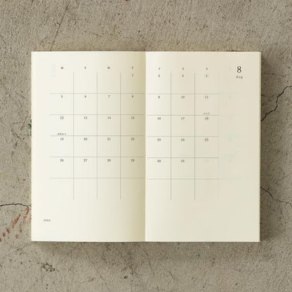 Midori 22278006 MD Notebook Diary, Notebook Stickers, 2024, M, Monthly (Starts December 2023) (New book (monthly))
