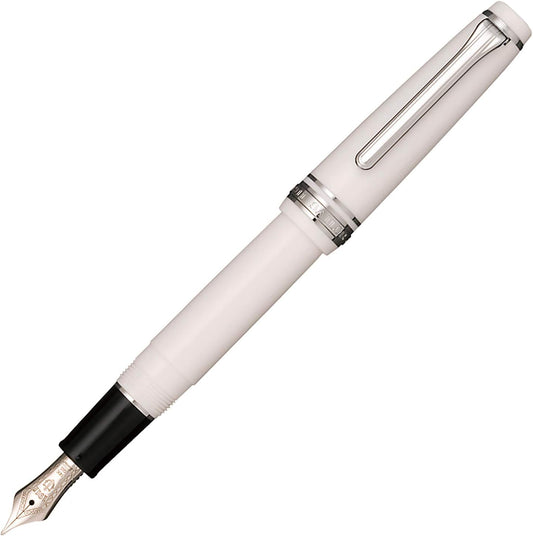 Sailor Fountain Pen, Professional Gear Slim Silver White Fine Point 11-1222-210, main image