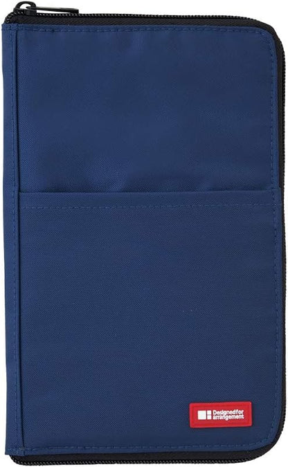 LIHIT LAB Slim Pen/Pencil Pouch, Wide, 0.7 ?� 5.5 ?� 8.5 Inches, Indigo (A7653-11)