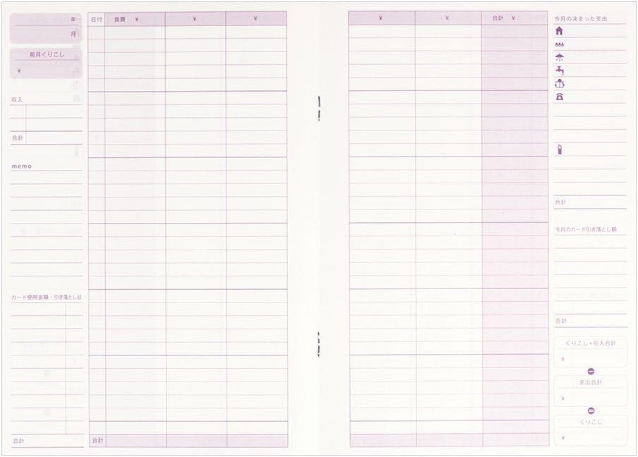 Midori 12390006 Household Account Book, A5 Months, Easy, Apple Pattern