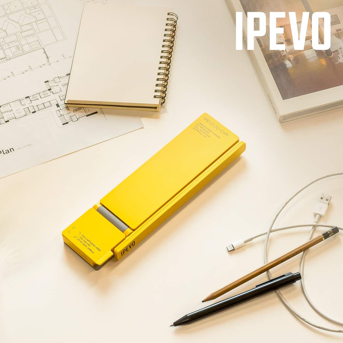 IPEVO DO-CAM Creator's Edition Portable & Compact Ultra HD 8MP USB Camera for Professional Visual Presentations and Communication ??? Webcam for Conference Calls, Distance Learning, Remote Work.