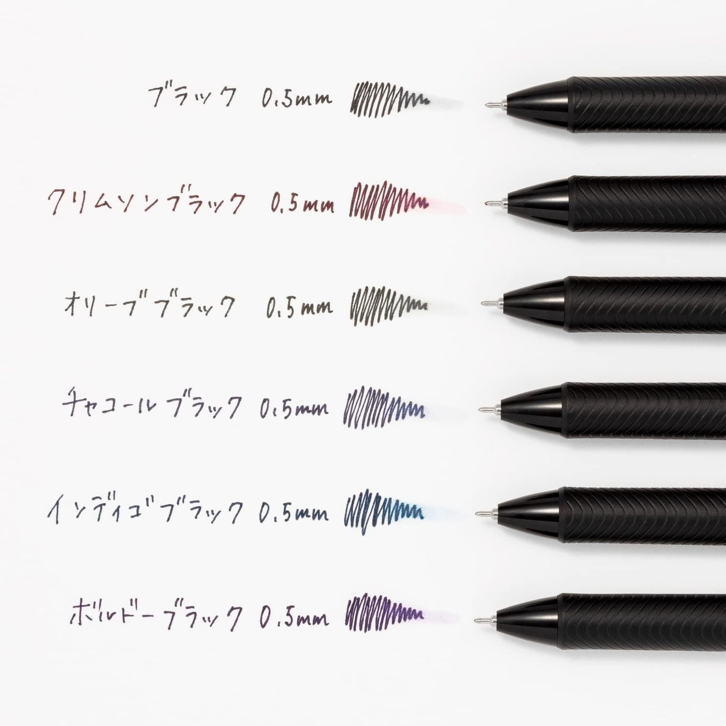 Pentel BLN75A-6 Energel Gel Ink Ballpoint Pen, Black Colors, 0.5mm, 6 Colors