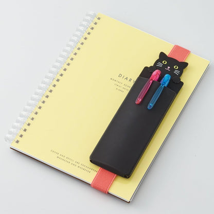 LIHITLAB PuniLab Book Band with Pen Case Holder, 2.1" ?� 0.8", Shiba Dog (A7720-2)